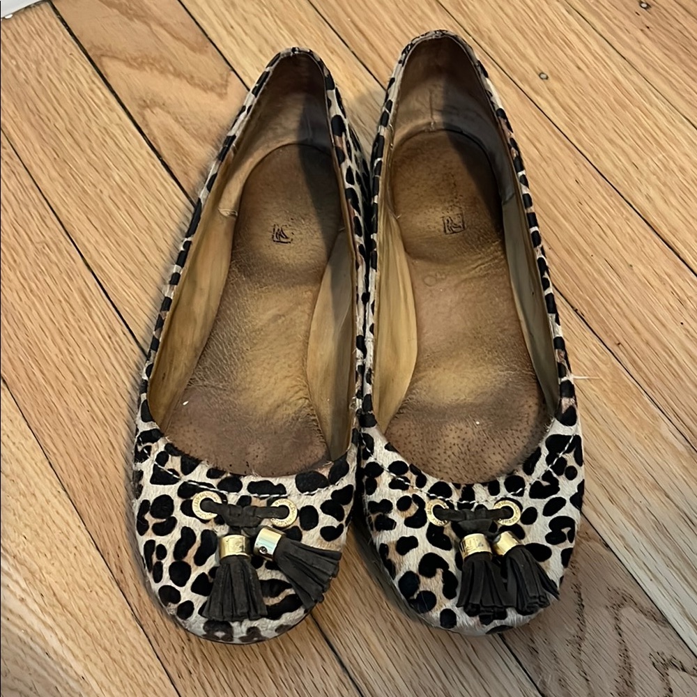 Leopard Print Tassel Flats